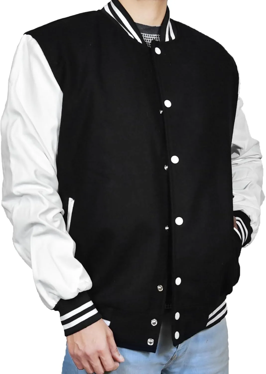 Mens Hotline Miami Varsity Letterman Fashion Wool Bomber Slim Fit Casual Warm Boys College Baseball Jacket