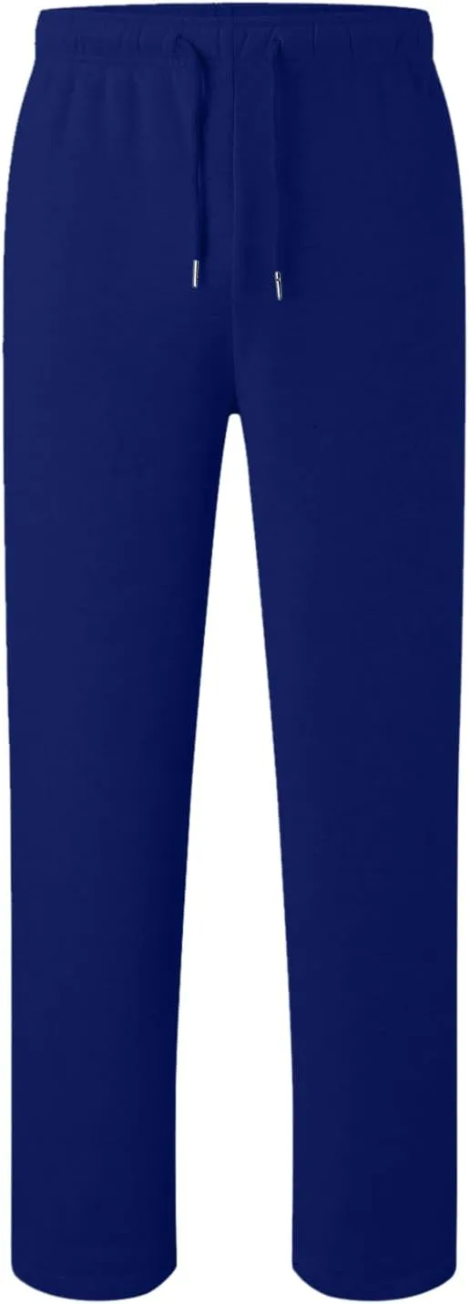 Mens Straight Leg Sweatpants Baggy Elastic Waist Athletic Pants Cozy Casual Fleece Pants Open Bottom Sweat Pants 2025