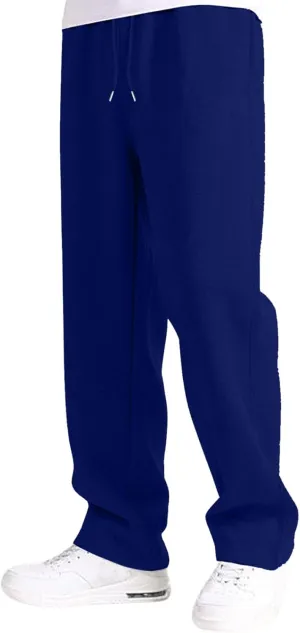 Mens Straight Leg Sweatpants Baggy Elastic Waist Athletic Pants Cozy Casual Fleece Pants Open Bottom Sweat Pants 2025