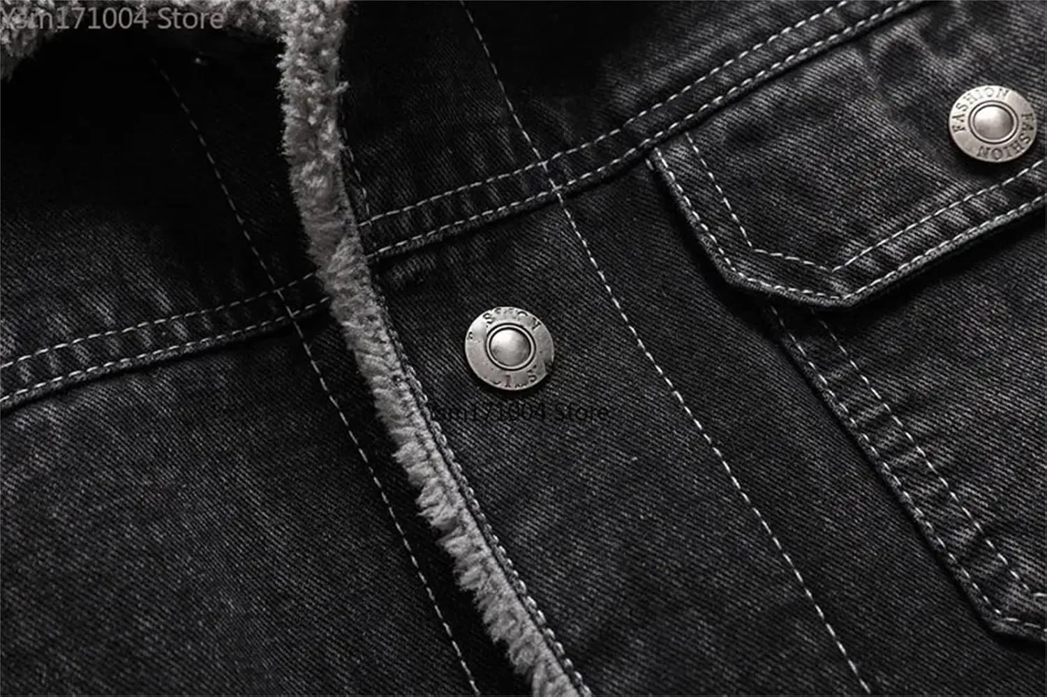 Men's Winter Jacket Casual Lapel Fleece Thickened Warm Jean Trucker Coat Fashion Tight Denim Jackets
