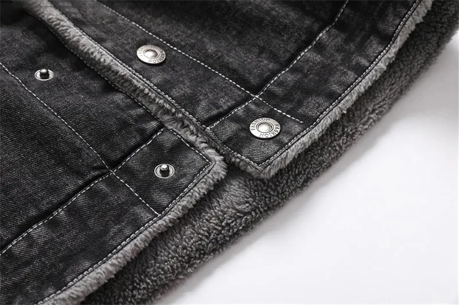 Men's Winter Jacket Casual Lapel Fleece Thickened Warm Jean Trucker Coat Fashion Tight Denim Jackets