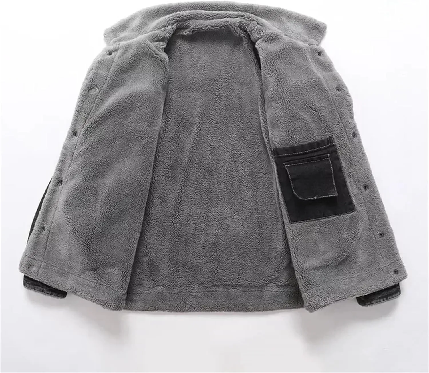 Men's Winter Jacket Casual Lapel Fleece Thickened Warm Jean Trucker Coat Fashion Tight Denim Jackets