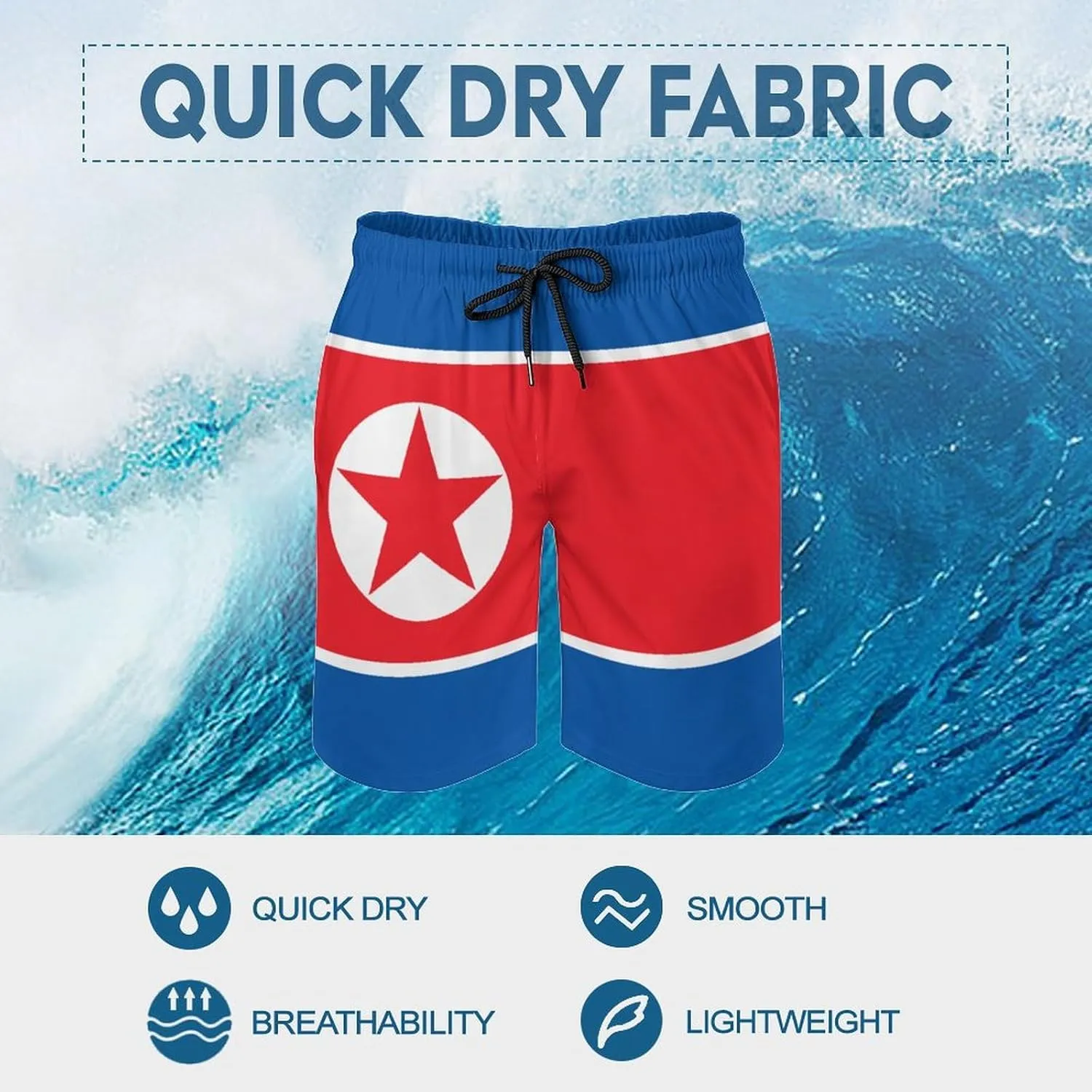 Nicaragua Flag Mens Shorts Casual Classic Fit Drawstring Summer Workout Beach Shorts Quick Dry with Elastic Waist and Pockets