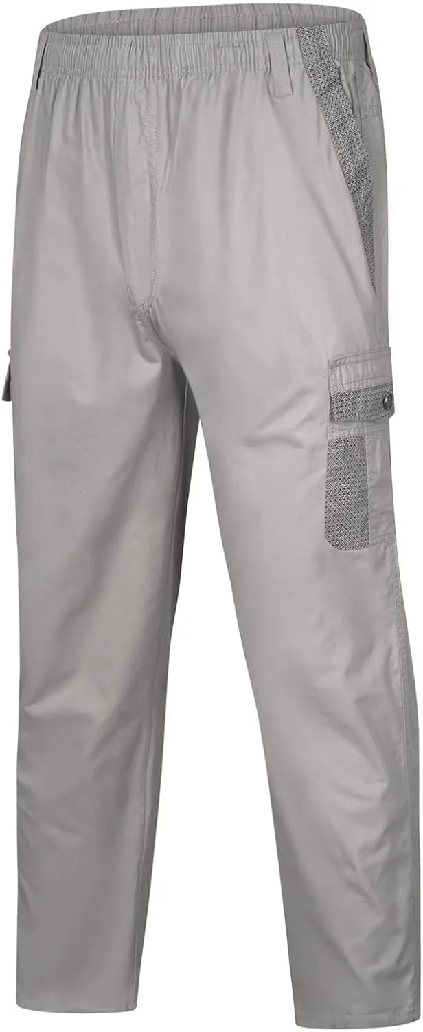 Outdoor Pants for Men Fashion Solid Color Cargo Pants Relaxed Fit Hiking Pants Casual Trousers with Multi Pockets