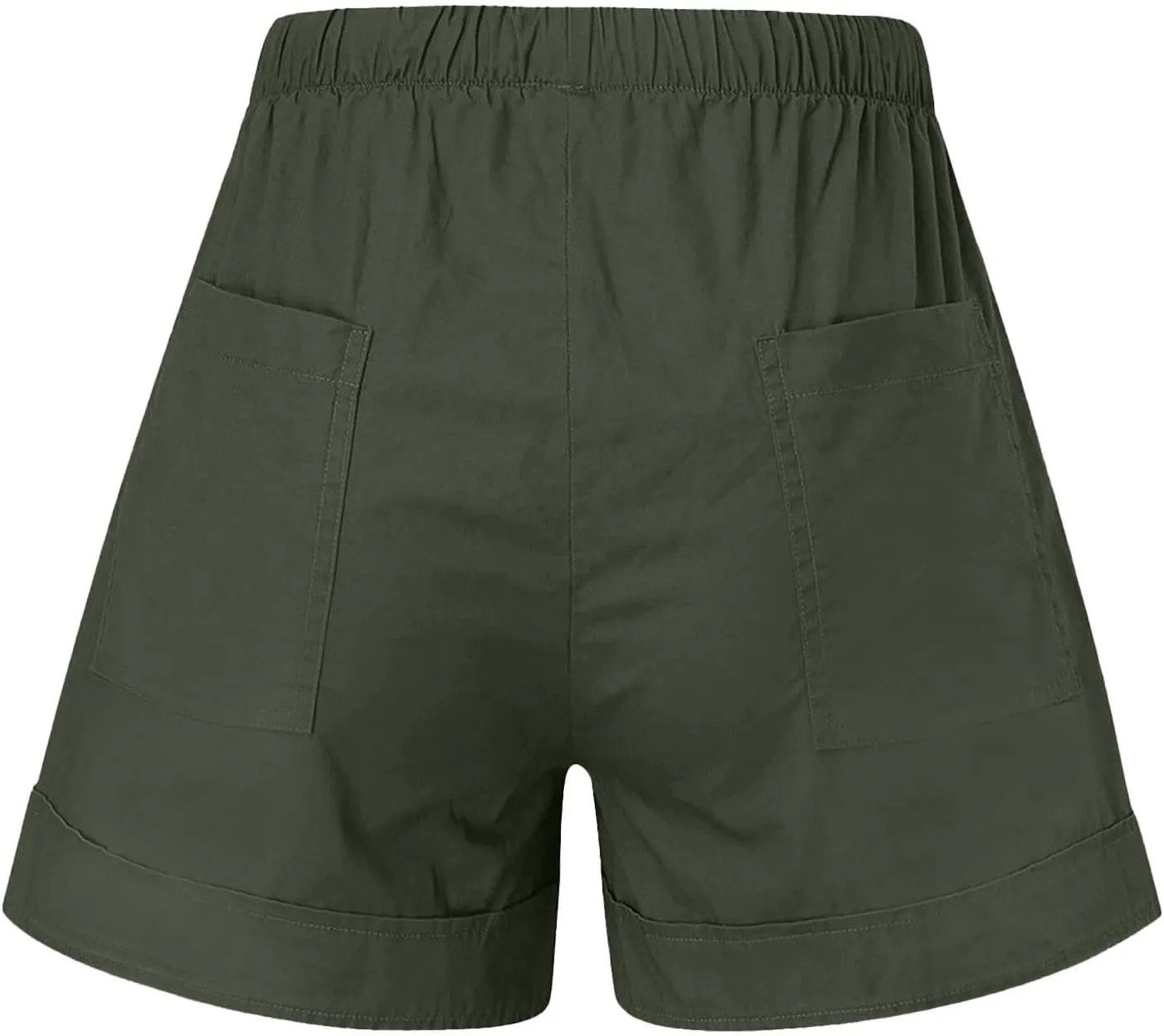 Plus Size Summer Shorts for Women Dressy Casual Elastic Waist Drawstring Cotton Linen Shorts with Pockets