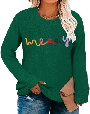 RITERA Plus Size Sweaters for Women Winter Long Sleeve Pullover Sweater Crew Neck Oversized Tops XL-5XL