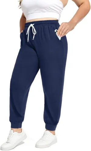 RITERA Plus Size Sweatpants for Women Soft Lounge Pants Casual Loose Comfy Pajama Drawstring Pant with Pockets XL-5XL