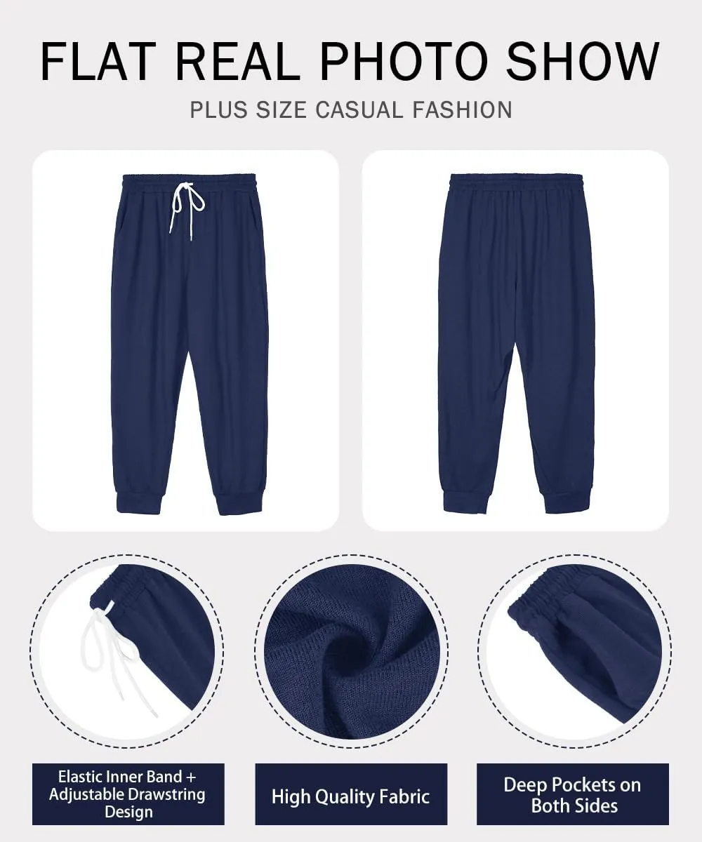 RITERA Plus Size Sweatpants for Women Soft Lounge Pants Casual Loose Comfy Pajama Drawstring Pant with Pockets XL-5XL