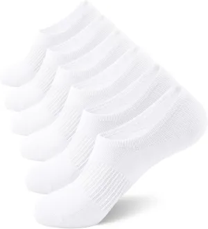 SIXDAYSOX No Show Socks Womens Cotton 6-8 Pairs Low Cut Invisible Non-Slip Socks Size 5-9/9-11