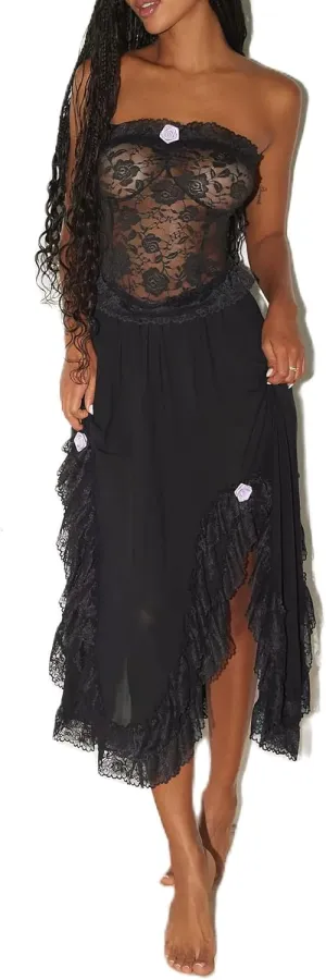 SOLILOQUY Y2k Fairy Strapless Mini Dress for Women Retro Bandeau Tube Top Bodycon Party Dress Evening Cocktail Short Dress