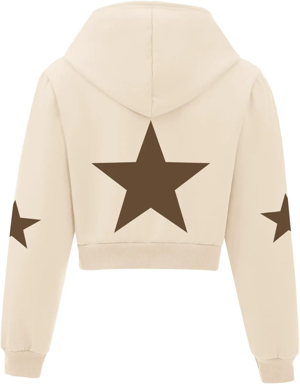 Star Cropped Y2K Zip Up Hoodies For Women Cute Stars Printed Cropped Sweatshirts Aesthetic Graphic Cotton Crop Tops