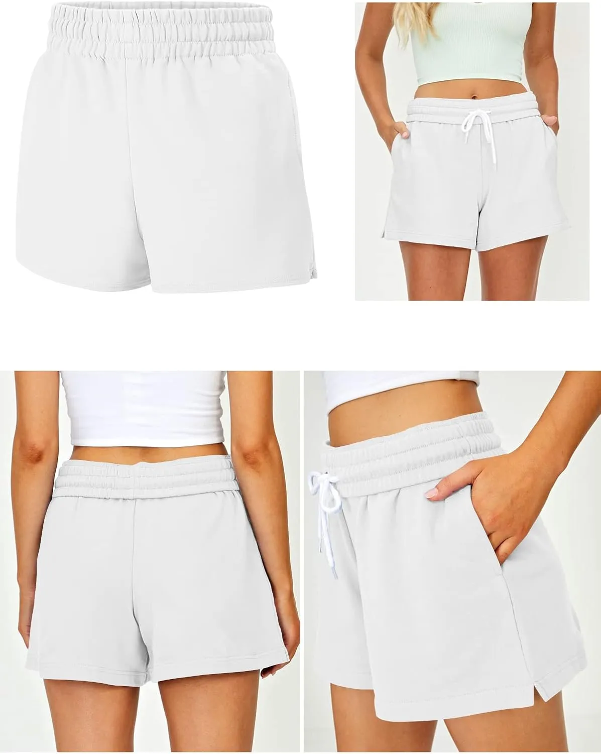 SUNBS 3 Pack Womens Sweat Shorts Casual Lounge Cotton Trendy Summer Running High Waisted Athletic Clothes