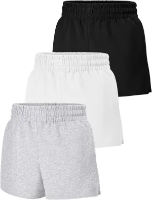 SUNBS 3 Pack Womens Sweat Shorts Casual Lounge Cotton Trendy Summer Running High Waisted Athletic Clothes