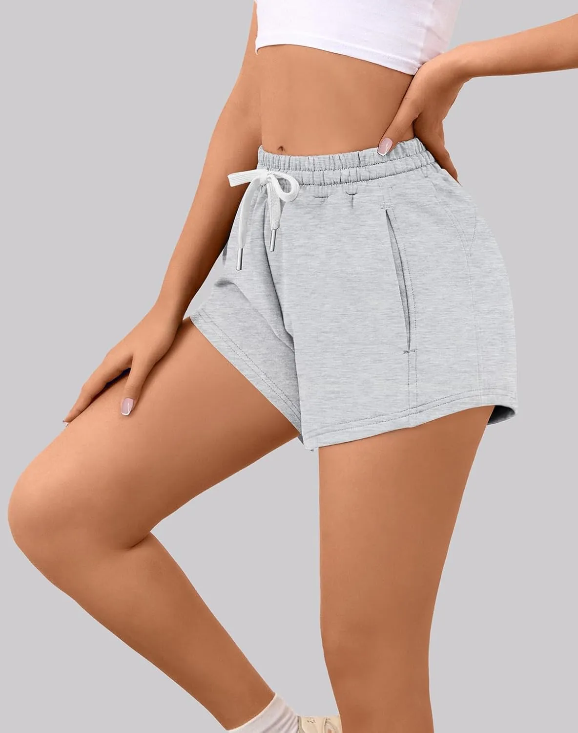 Sweat Shorts Women Comfy Trendy Casual Summer Drawstring Cotton Lounge Shorts Womens Athletic Outfits Clothes