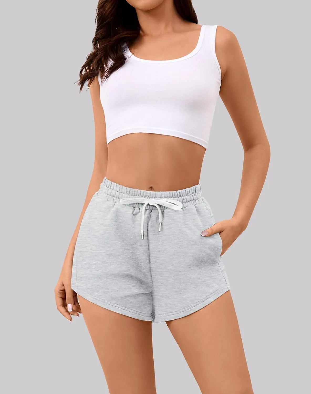 Sweat Shorts Women Comfy Trendy Casual Summer Drawstring Cotton Lounge Shorts Womens Athletic Outfits Clothes