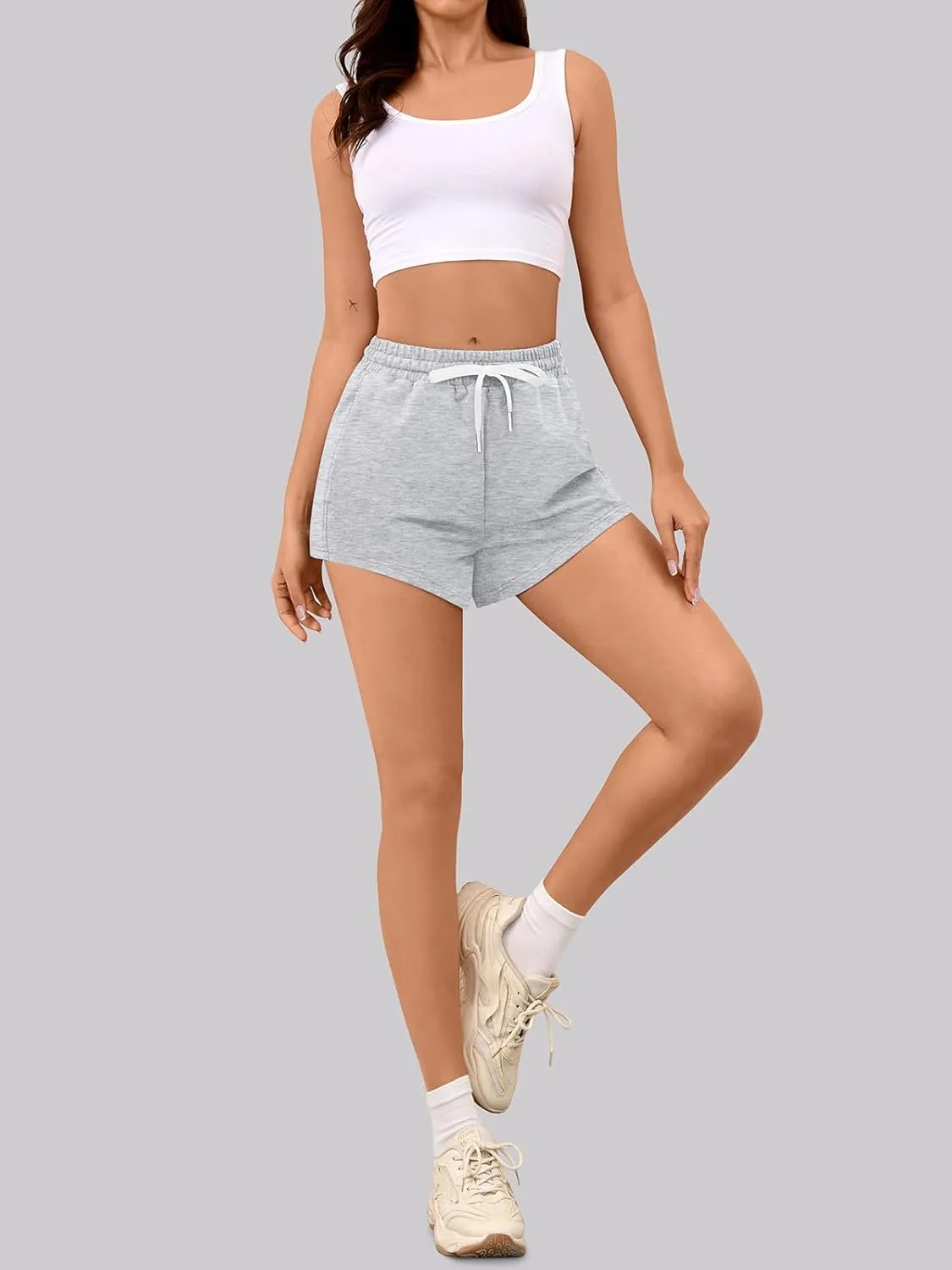 Sweat Shorts Women Comfy Trendy Casual Summer Drawstring Cotton Lounge Shorts Womens Athletic Outfits Clothes