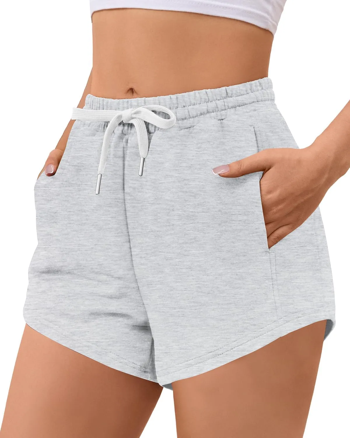 Sweat Shorts Women Comfy Trendy Casual Summer Drawstring Cotton Lounge Shorts Womens Athletic Outfits Clothes