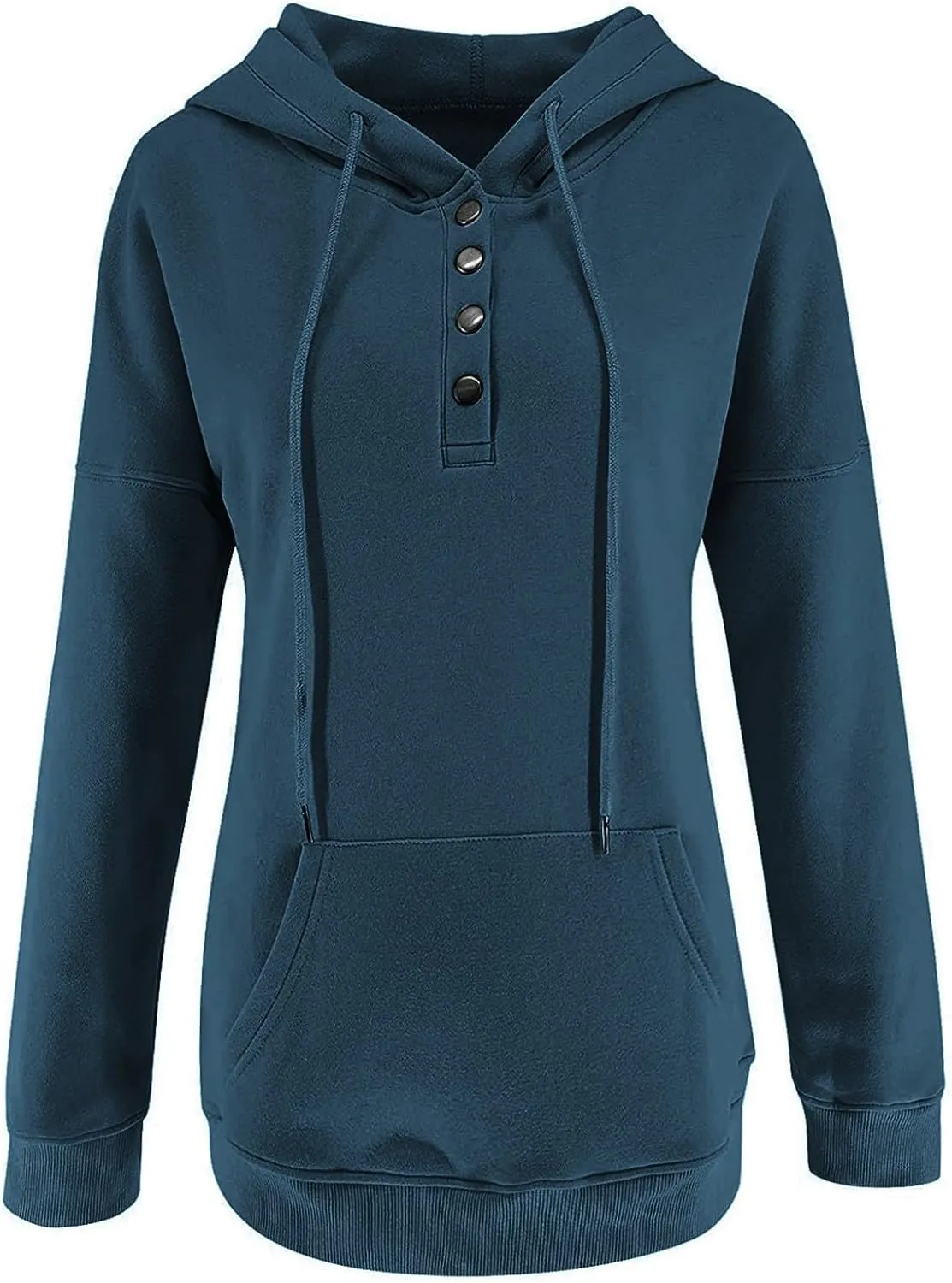 Sweatshirt for Women Zip Up Womens 2024 Hoodies Button Collar Drawstring Hooded Pullover Sweatshirt Casual Long Sleeve Tops