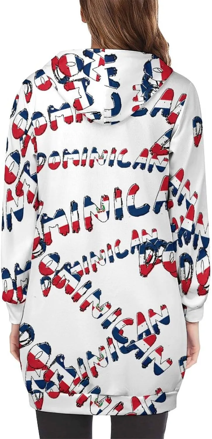TAIZIYEAH Women's Long Hoodies Casual Zip Up Hoodies Flag of Palestine Sweatshirts Warm Long Coats