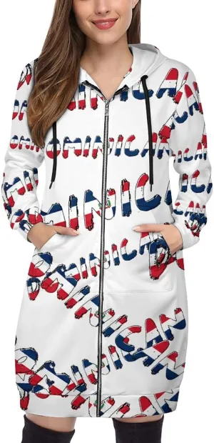 TAIZIYEAH Women's Long Hoodies Casual Zip Up Hoodies Flag of Palestine Sweatshirts Warm Long Coats