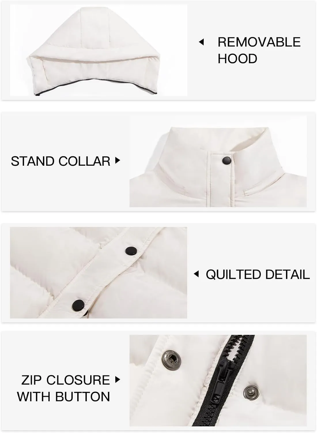 Tankaneo Womens Cropped Puffer Jacket Hooded Quilted Contrast Trim Short Down Coats Outerwear Winter Outfits