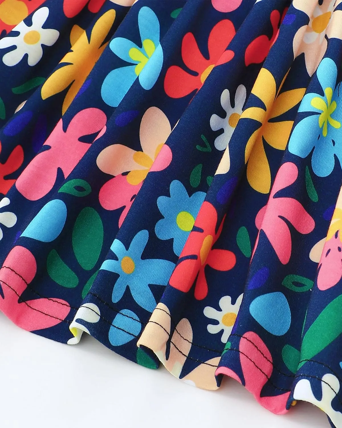 Toddler Girls Cute Print Summer Dresses Little Girl Ruffle Sleeve Twirly Swing Kids Dress with Pockets