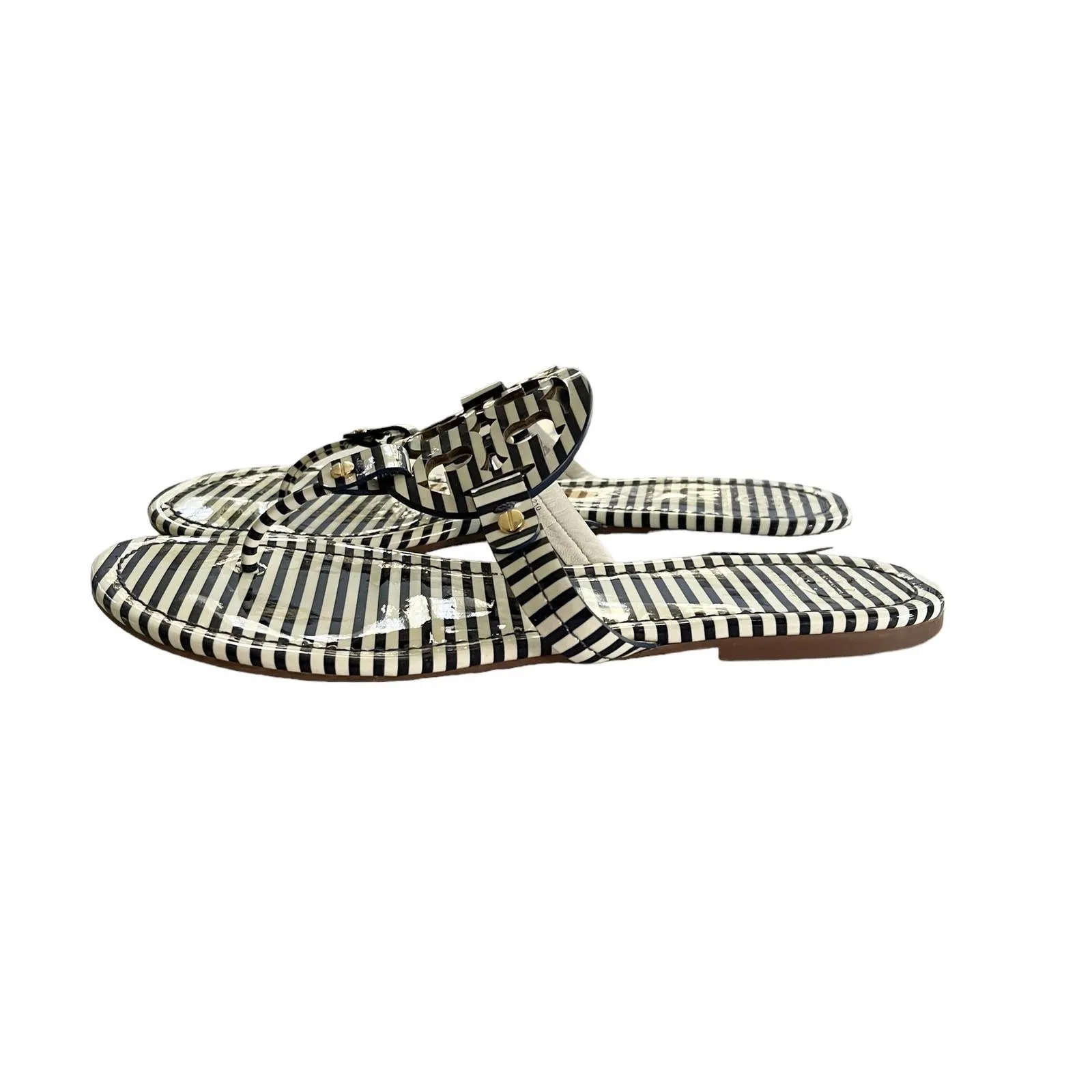 Tory Burch Striped Miller Sandals Flip Flops Thong Size 10.5