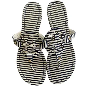 Tory Burch Striped Miller Sandals Flip Flops Thong Size 10.5
