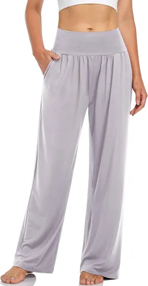 UEU Women's Casual Loose Wide Leg Cozy Pants Yoga Sweatpants Comfy High Waisted Sports Athletic Lounge Pants with Pockets