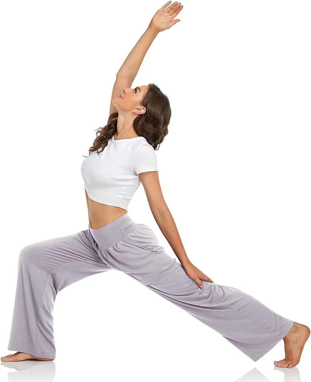 UEU Women's Casual Loose Wide Leg Cozy Pants Yoga Sweatpants Comfy High Waisted Sports Athletic Lounge Pants with Pockets