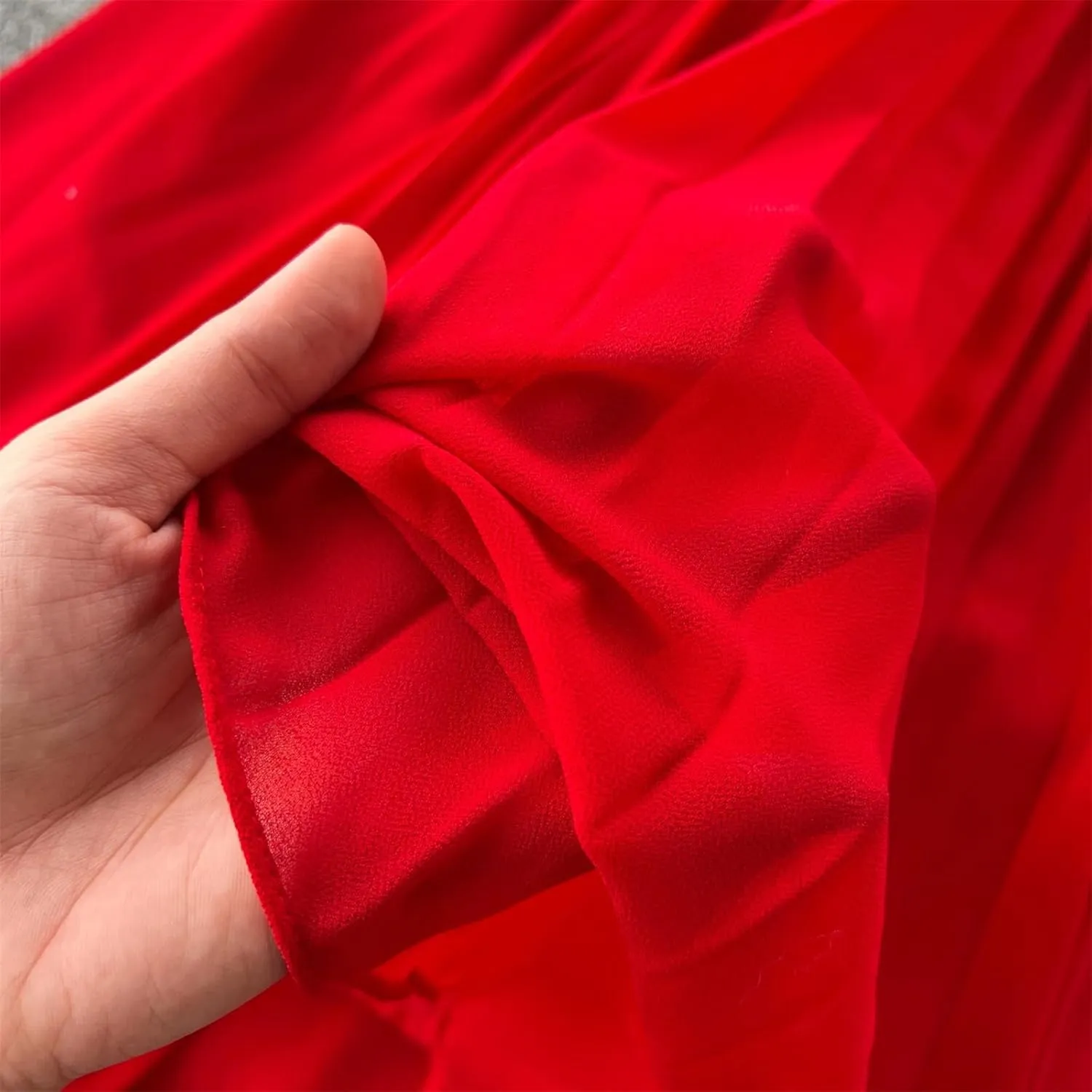 V Neck Pleated Dresses for Women Lantern Sleeve Robe Femme Vintage Slim Waist Dress