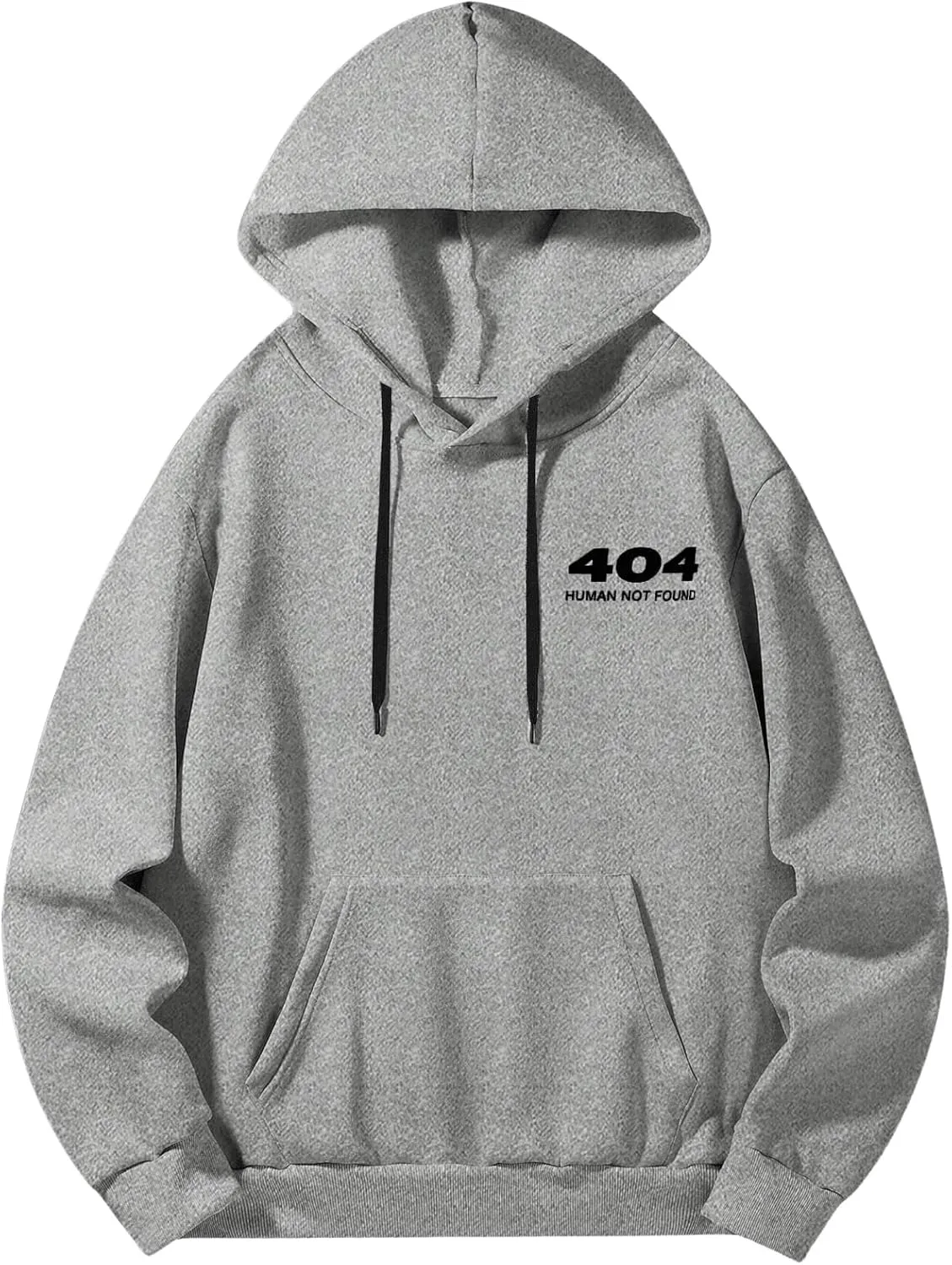 Verdusa Men's Fleece Letter Print Hoodie Sweatshirts Loose Fit Pullover Tops with Pocket