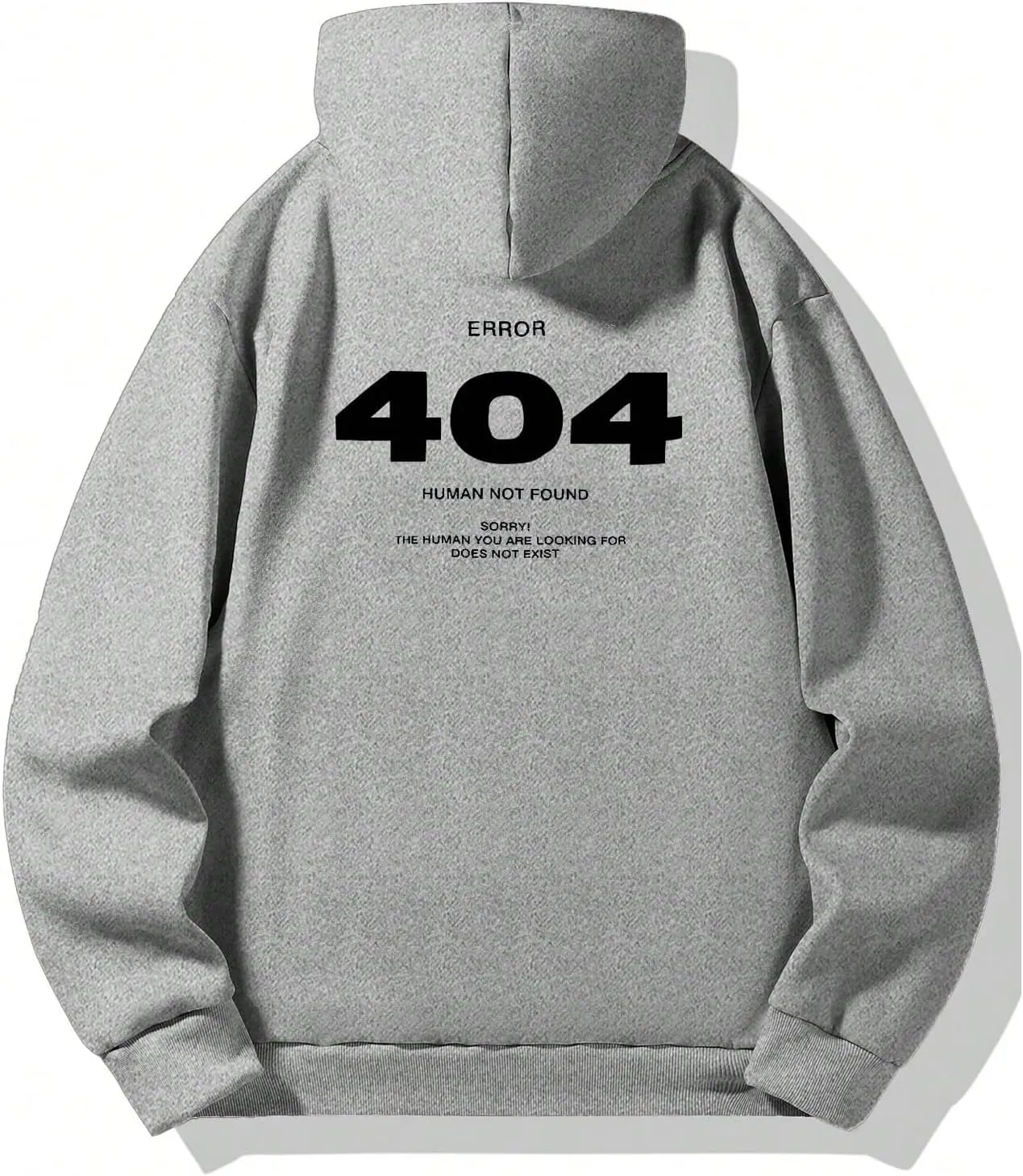 Verdusa Men's Fleece Letter Print Hoodie Sweatshirts Loose Fit Pullover Tops with Pocket