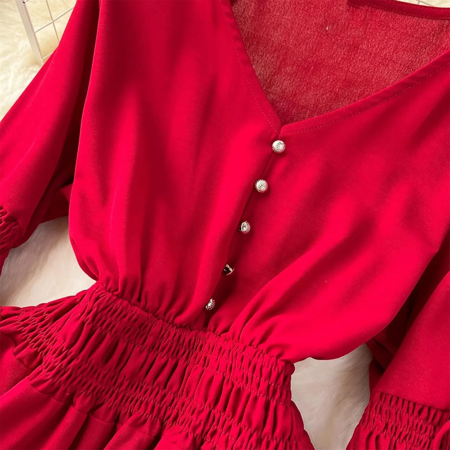 Vintage Elegant Pleated V-Neck Print Dress A-Line Fashion Beach Spring Summer Women Belt Dresses