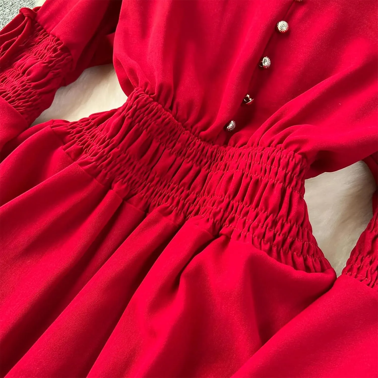 Vintage Elegant Pleated V-Neck Print Dress A-Line Fashion Beach Spring Summer Women Belt Dresses