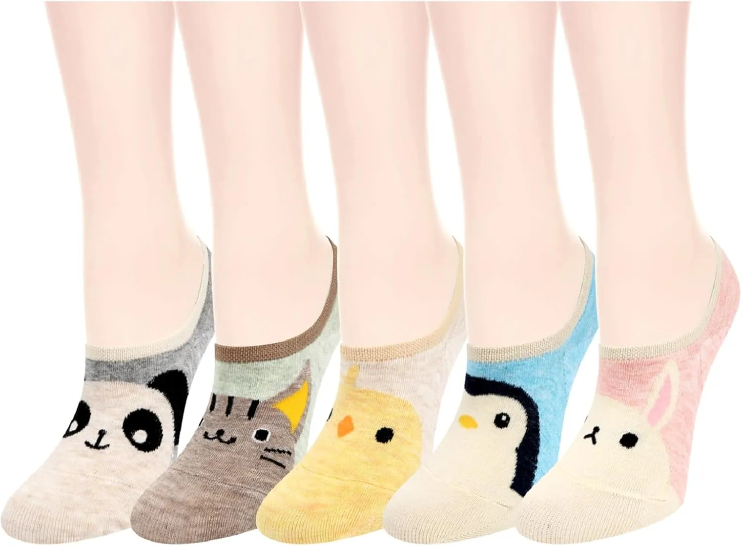 Violet Mist Women's No Show Socks - Low Cut, Invisible, Non Slip Footies - Flat Boat Socks