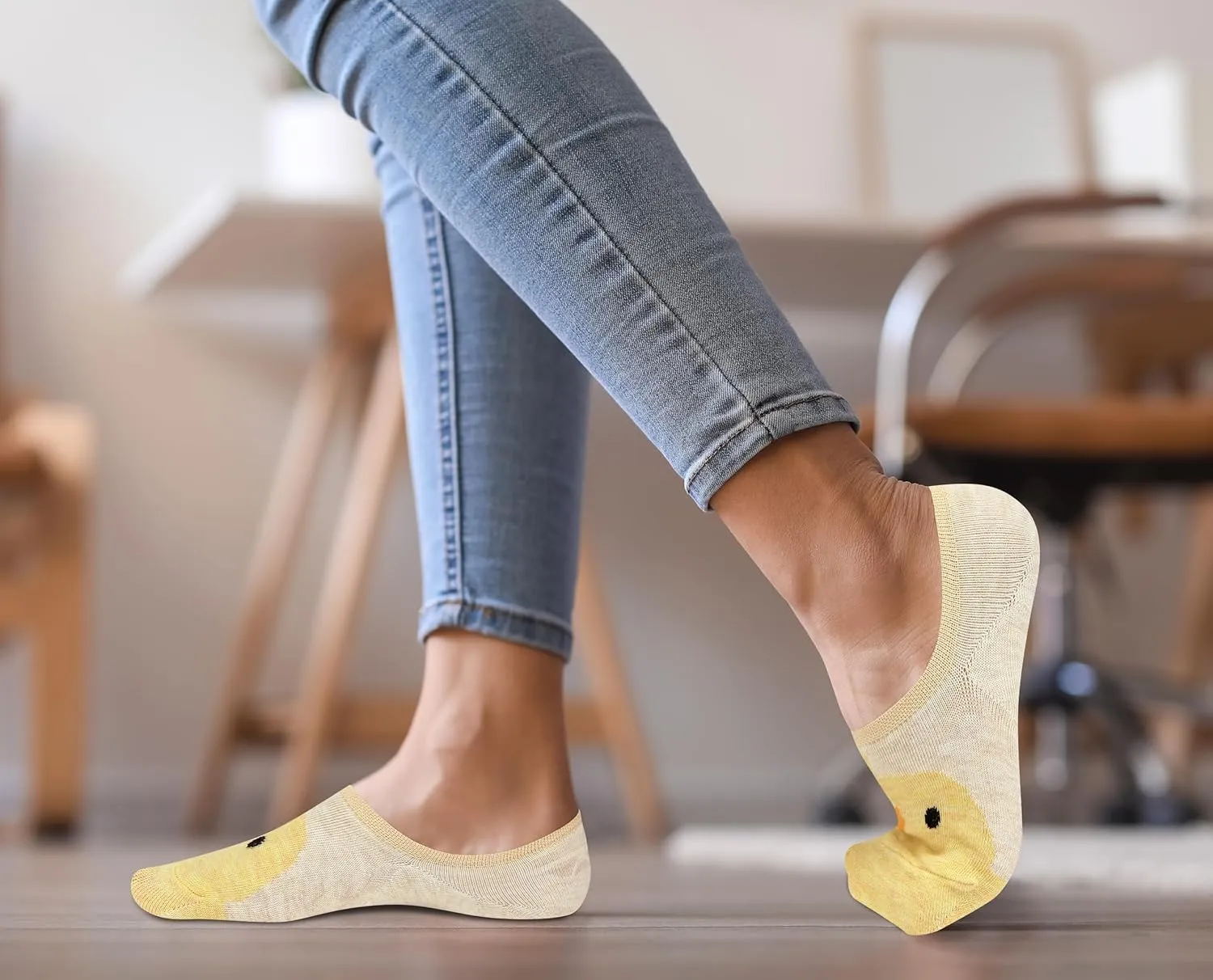 Violet Mist Women's No Show Socks - Low Cut, Invisible, Non Slip Footies - Flat Boat Socks