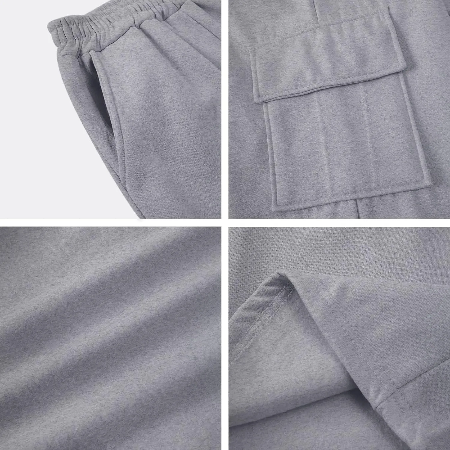 Wide Leg Cargo Sweatpants for Women High Waisted Baggy Fleece Joggers Casual Athletic Sweats Pants with Pockets