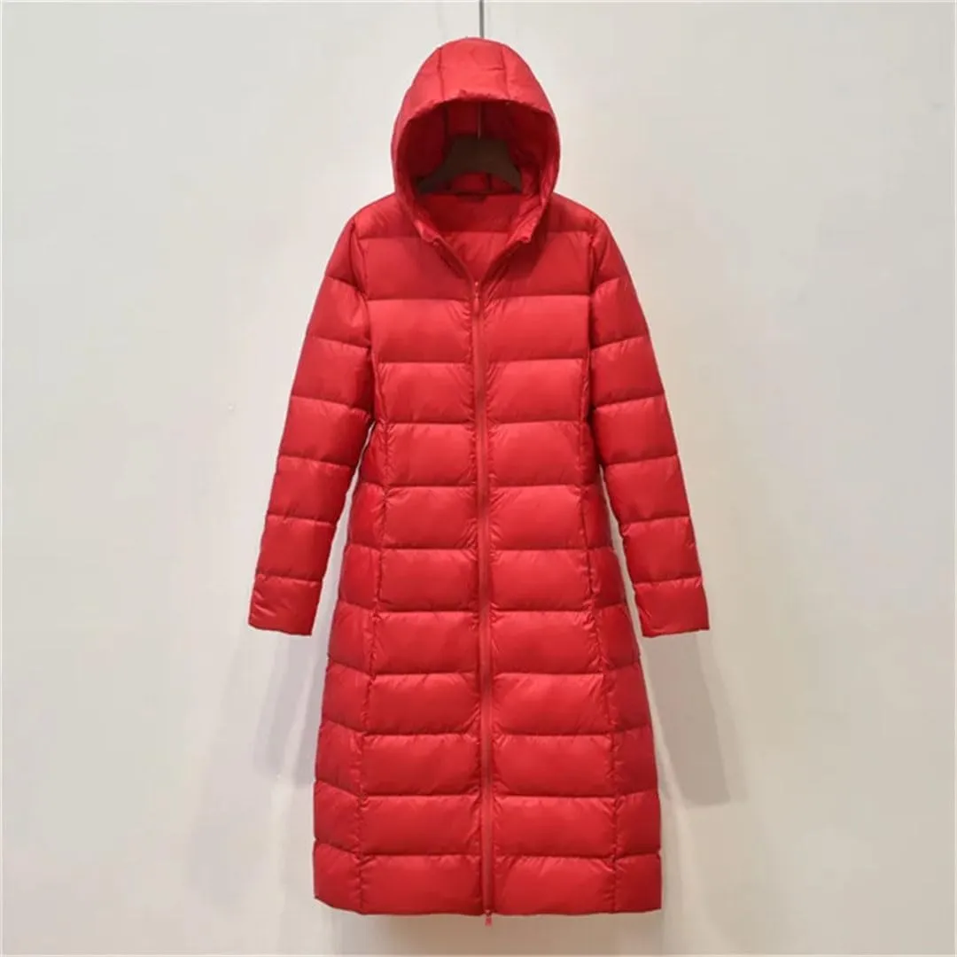 Winter Women Hooded Down Jacket Coat Parka Female Long Puffer Outerwear Tops
