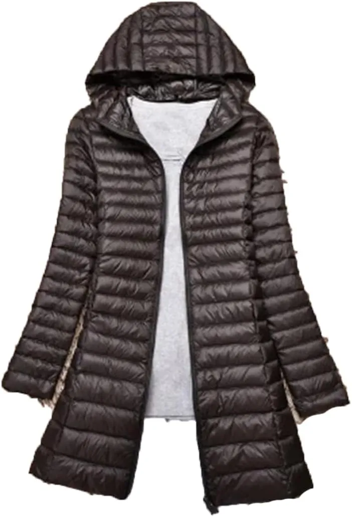Winter Women Midi Long Hooded Jacket Down Coat Parka Ladies Warm Puffer Outerwears