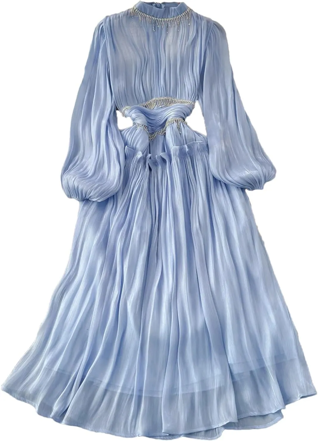 Women Dress Bodycon Tassel Elegant Evening Party Dresses Long Sleeve O-Neck Dresses