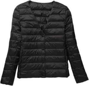 Women Duck Down Jacket Ultra Light Slim Short Coat Autumn Winter Thin Puffer Jacket