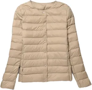Women Duck Down Jacket Ultra Light Slim Short Coat Autumn Winter Thin Puffer Jacket