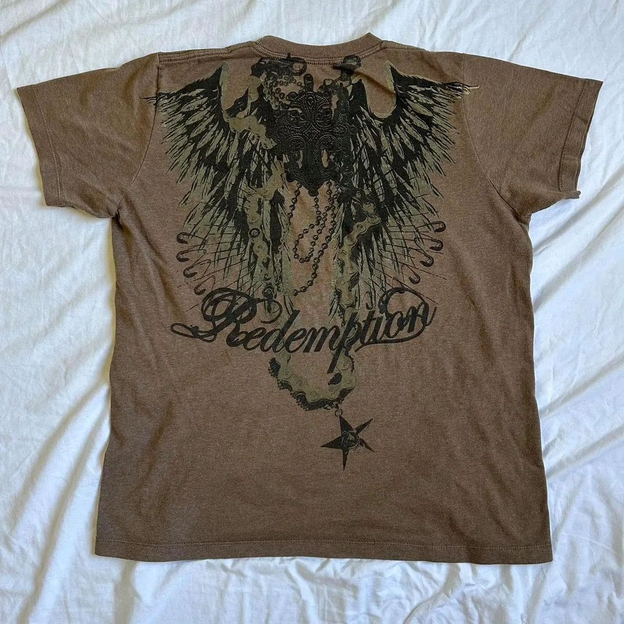 Women Graphic Grunge Shirts Loose Fit Gothic Punk Tees Y2k Emo Clothes Teen Girls Baggy T Shirts 2000s Vintage Tops
