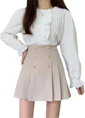 Women High Waist Sexy Pleated Mini Skirts Dance Casual Elegant Party Short Skirt