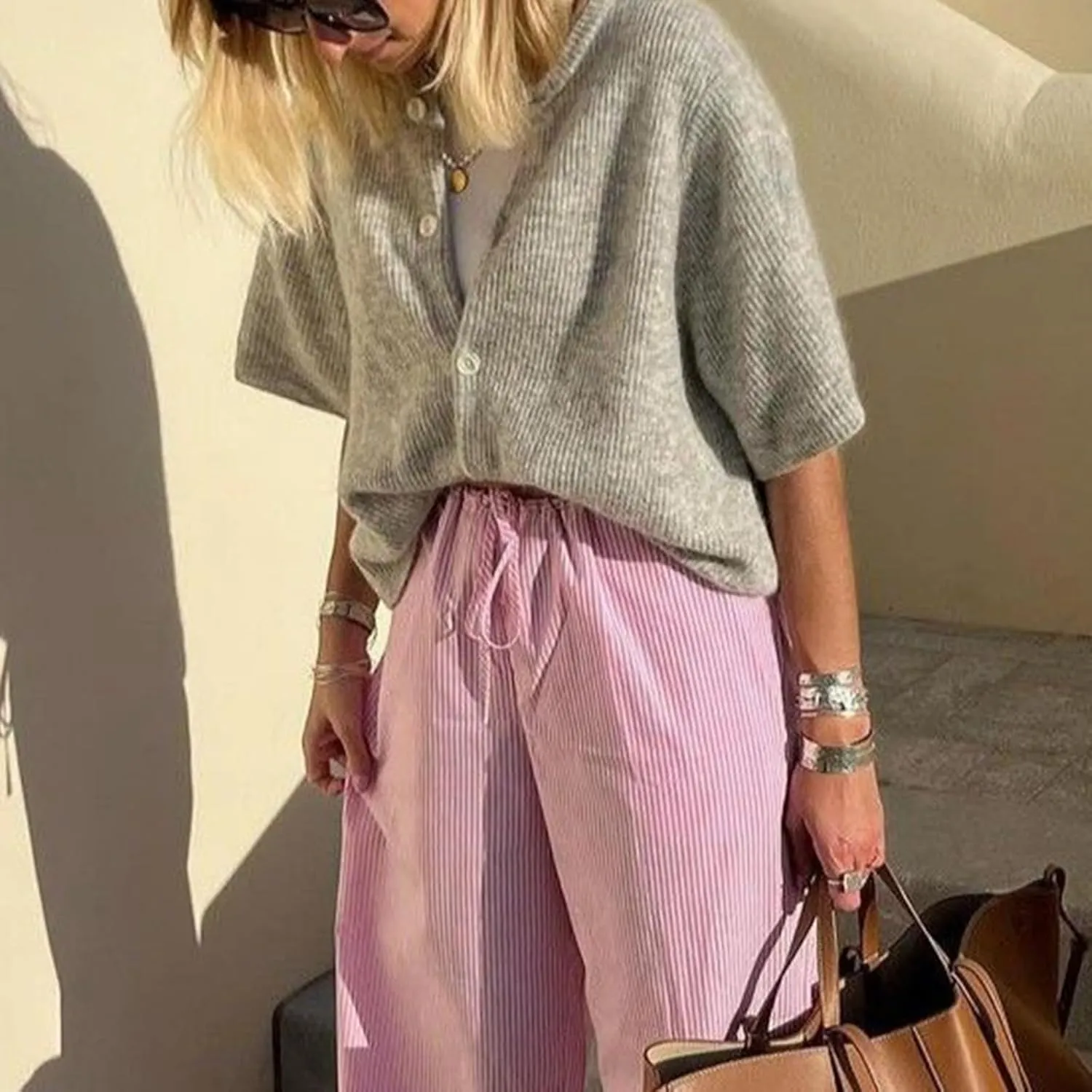 Women Knitted Crop Cardigan Shirt Short Sleeve Button Down Ribbed Knit Crop Top Y2k Girls Outwear Top Tee Shirt