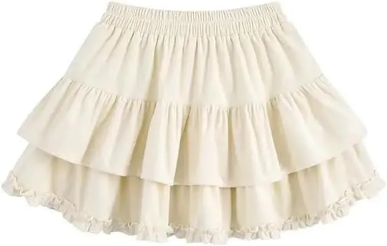 Women Mini High Waist Skirt Summer Irregular Pleated Fluffy A-Line Slim Mini Skirts