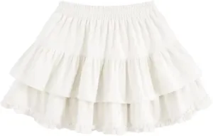 Women Mini High Waist Skirt Summer Irregular Pleated Fluffy A-Line Slim Mini Skirts