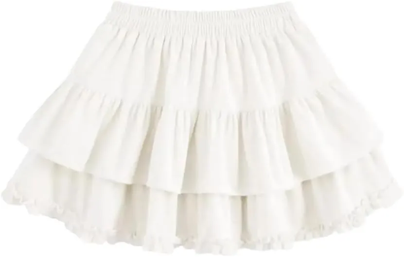 Women Mini High Waist Skirt Summer Irregular Pleated Fluffy A-Line Slim Mini Skirts
