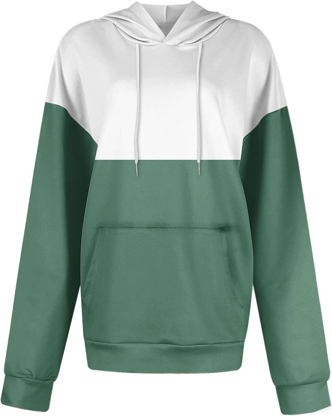 Womens 2024 Hooded Color Block Drawstring Hoodies Pullover Sweatshirts Casual Long Sleeve Tops Shirts Fall Winter